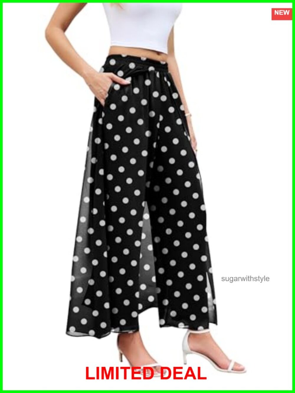 Women's Wide Leg Dress Pants Elastic High Waist Flowy Palazzo Trousers